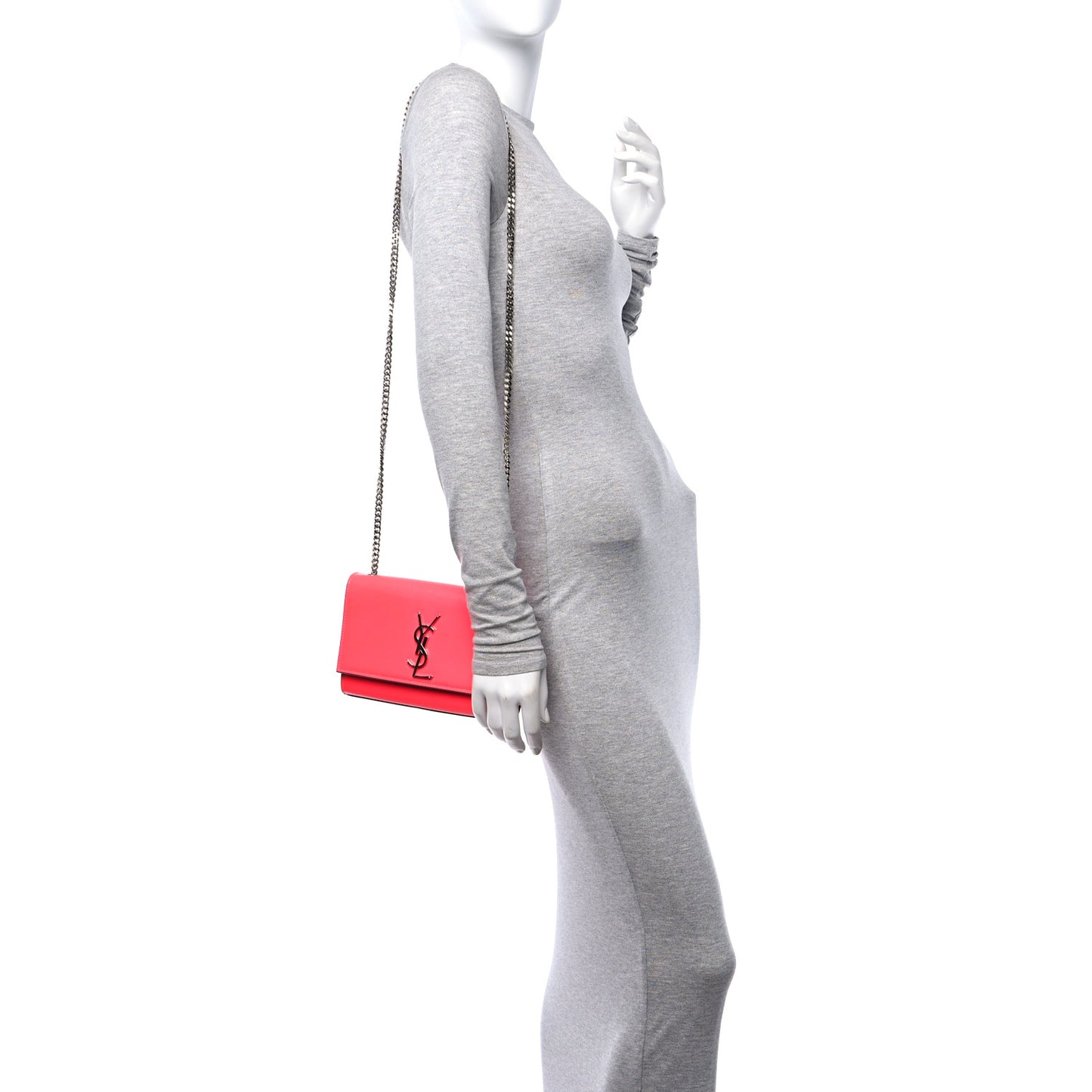 Patent Grain de Poudre Small Monogram Kate Satchel Neon Pink