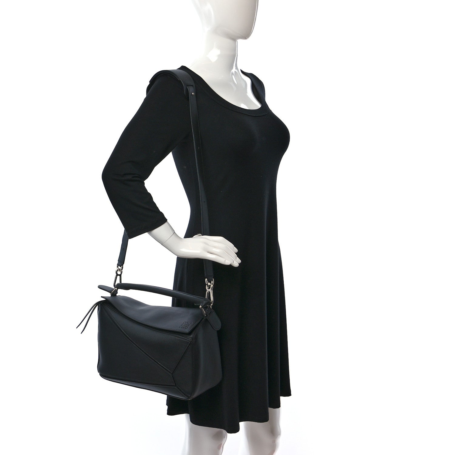 Loewe Calfskin Medium Puzzle Bag Black 2 of 8