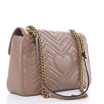 Gucci Calfskin Matelasse Medium GG Marmont Shoulder Bag Porcelain Rose 3 of 14