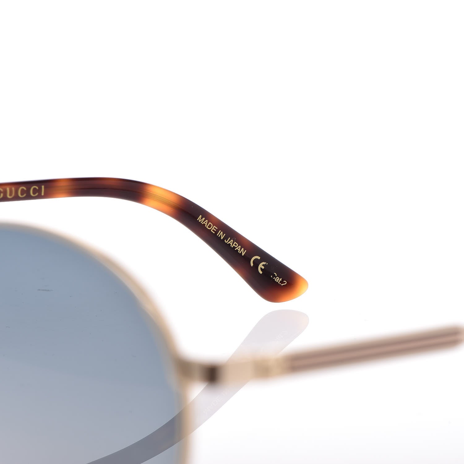 Gucci Web Round Sunglasses GG0206SK Gold 6 of 6
