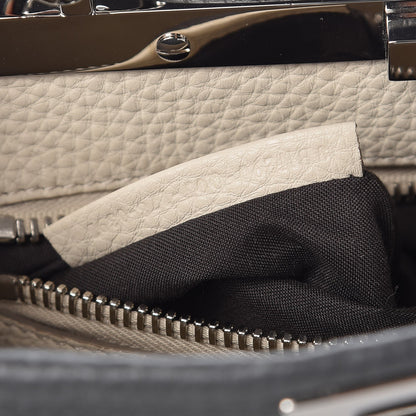 Fendi Cuoio Romano Selleria Bi-Color Medium Peekaboo Iconic Satchel Asfalto Latte 9 of 9