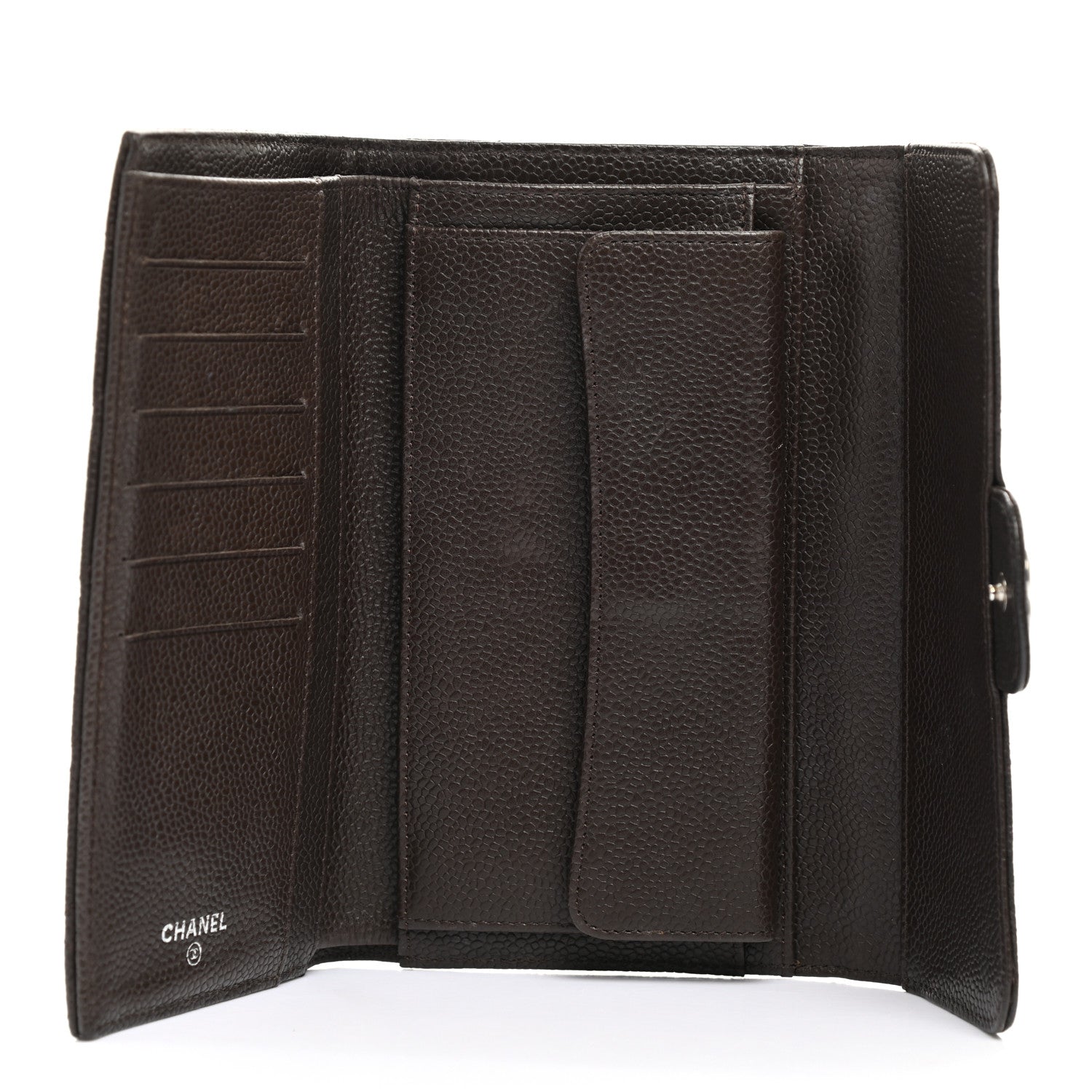 Chanel Caviar Quilted Large Flap Wallet Dark Brown 5 of 13