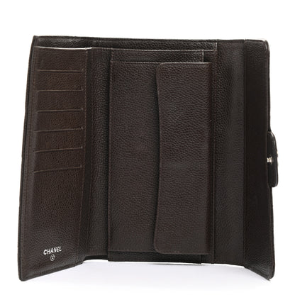 Chanel Caviar Quilted Large Flap Wallet Dark Brown 5 of 13