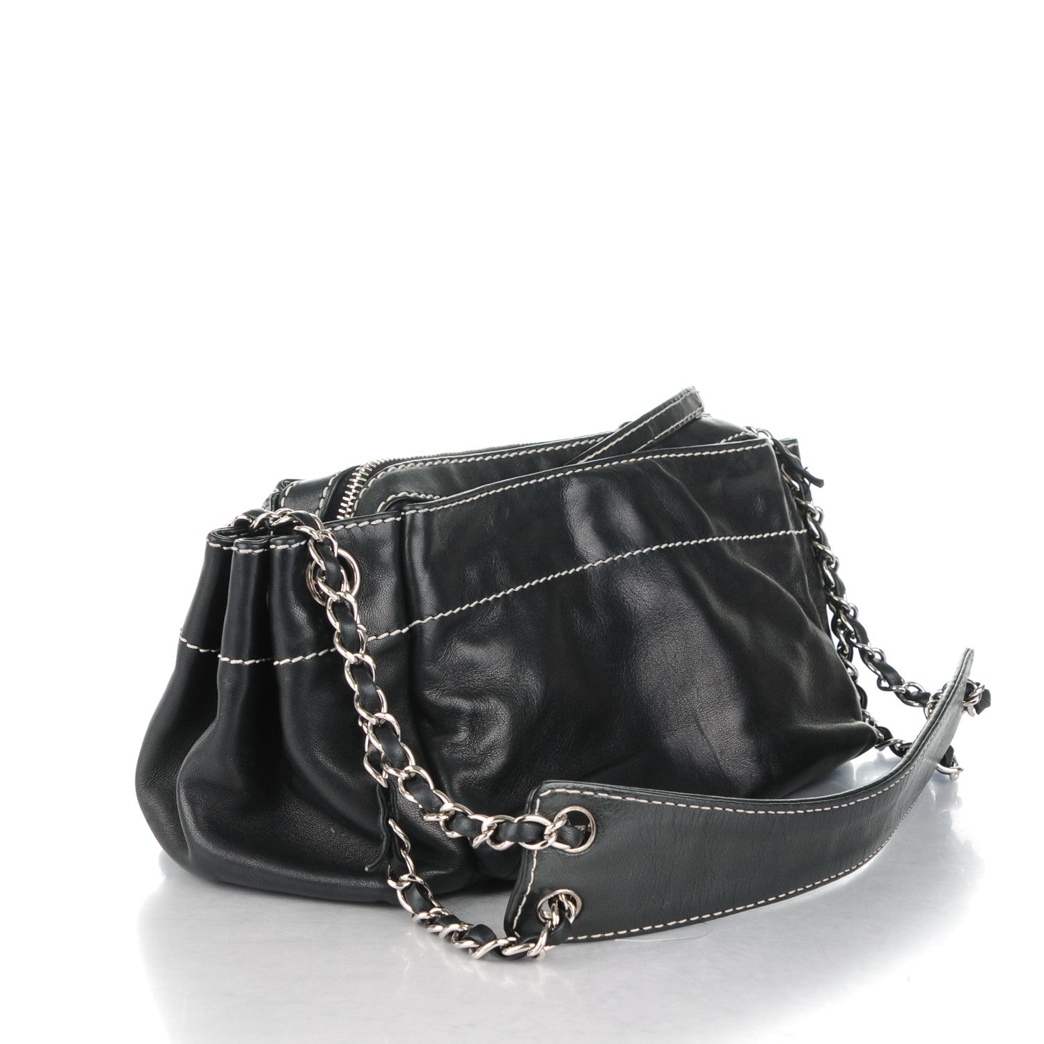 Chanel Lambskin Lax Accordion Hobo Black 3 of 9