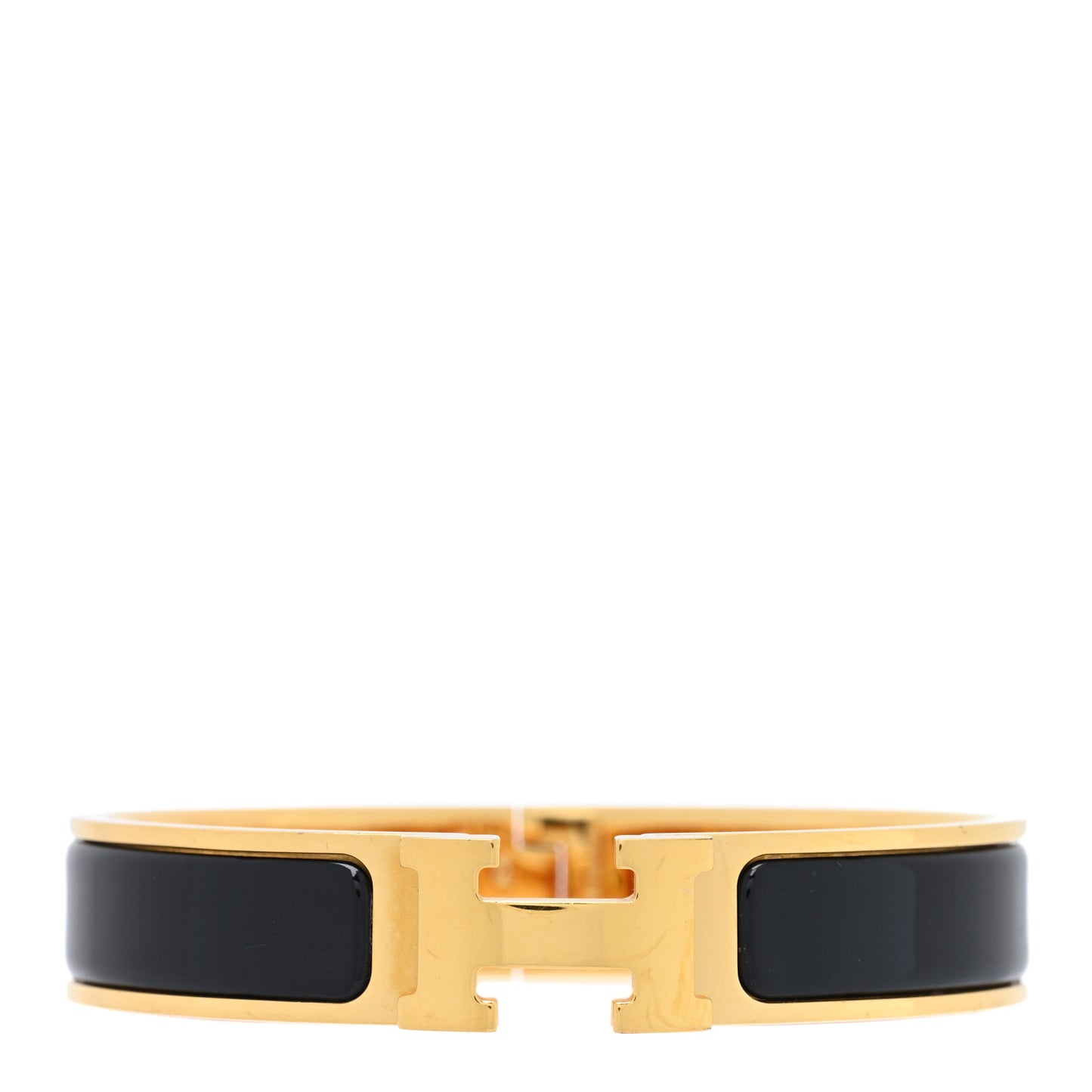 Enamel Narrow Clic Clac H Bracelet PM Black