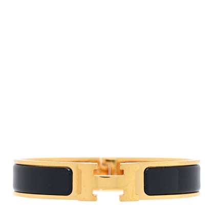 Hermes Enamel Narrow Clic Clac H Bracelet PM Black 1 of 4