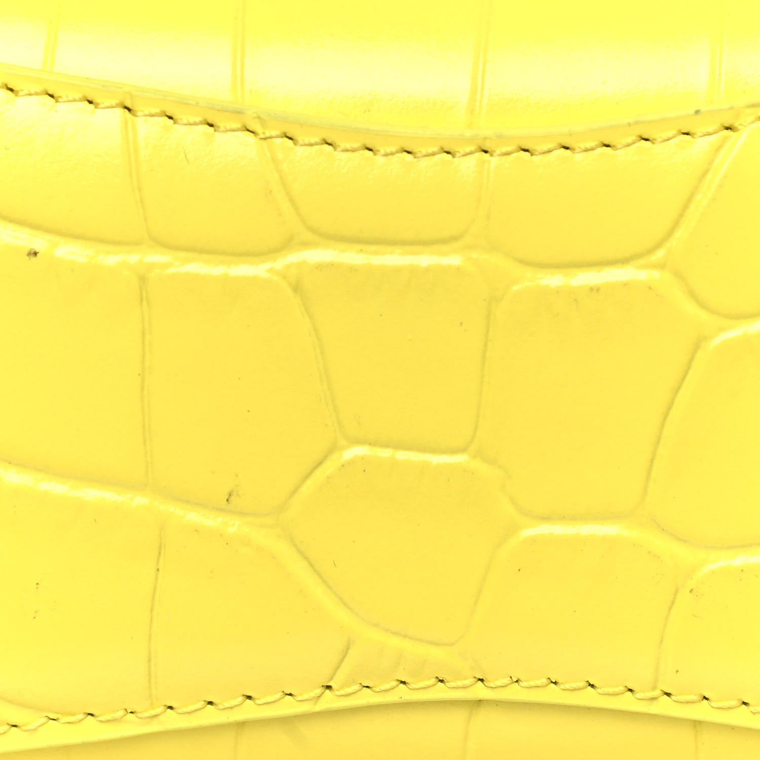 Balenciaga Calfskin Crocodile Embossed Neo Classic Hardware Nano City Crossbody Light Yellow 12 of 12