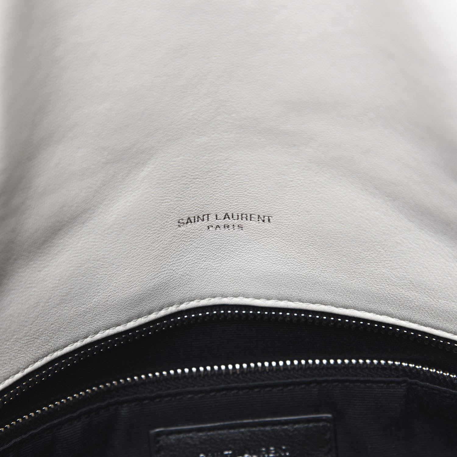 Saint Laurent Lambskin Quilted Medium Loulou Puffer Monogram Chain Satchel Blanc Vintage 6 of 11