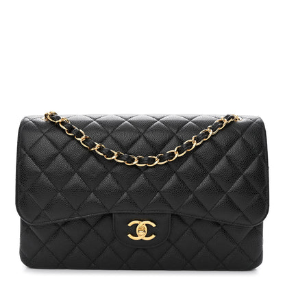 Chanel Caviar Quilted Jumbo Double Flap Black 1 of 11