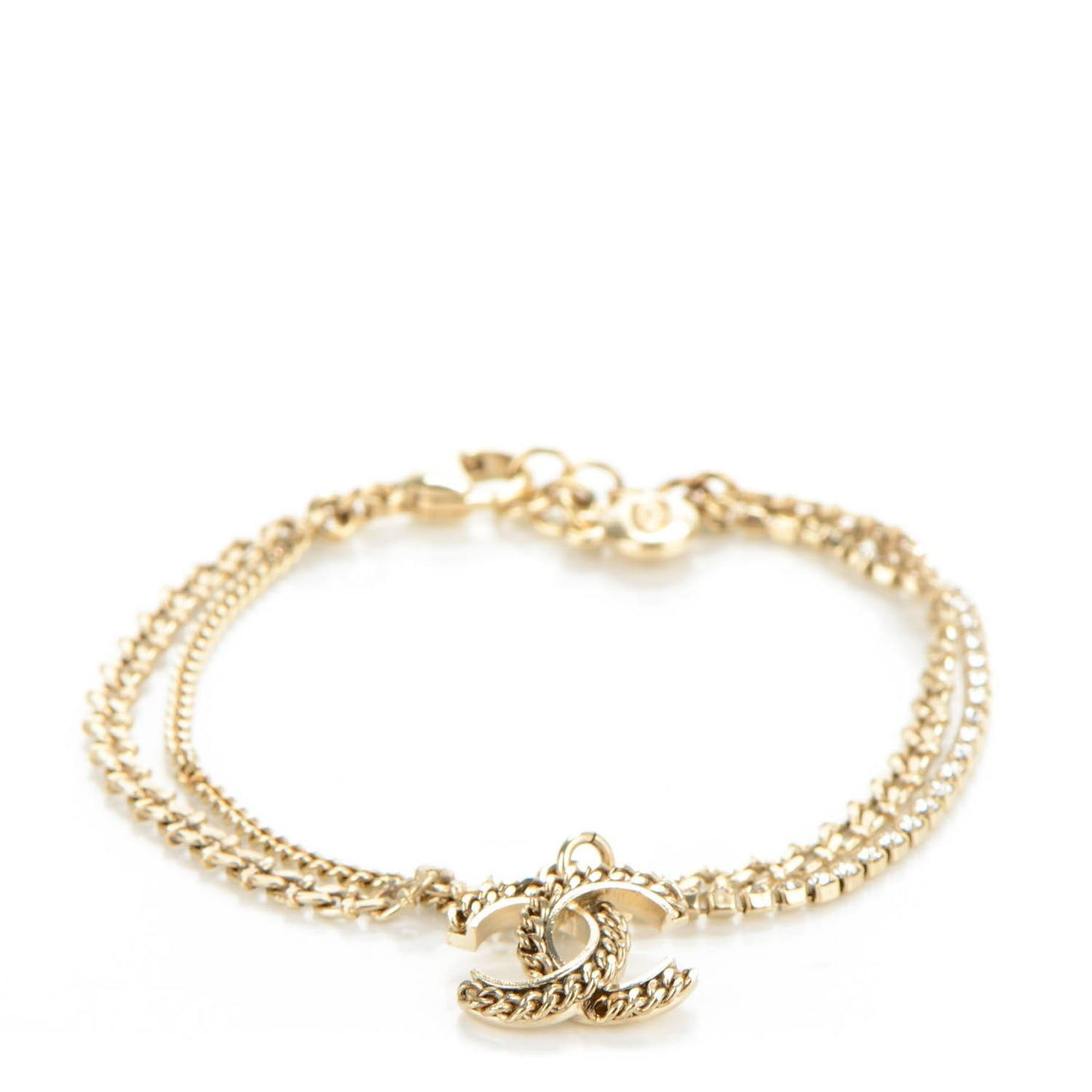 Crystal CC Chain Bracelet Gold