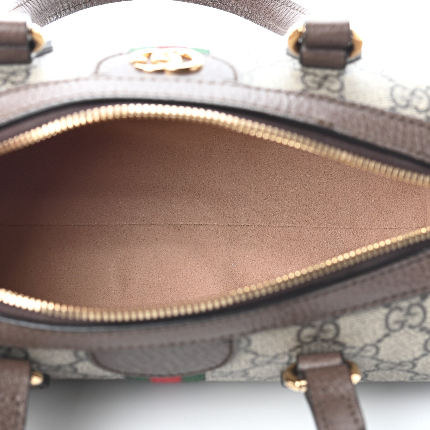 Gucci GG Supreme Monogram Web Small Ophidia Boston Bag Beige New Acero 5 of 9