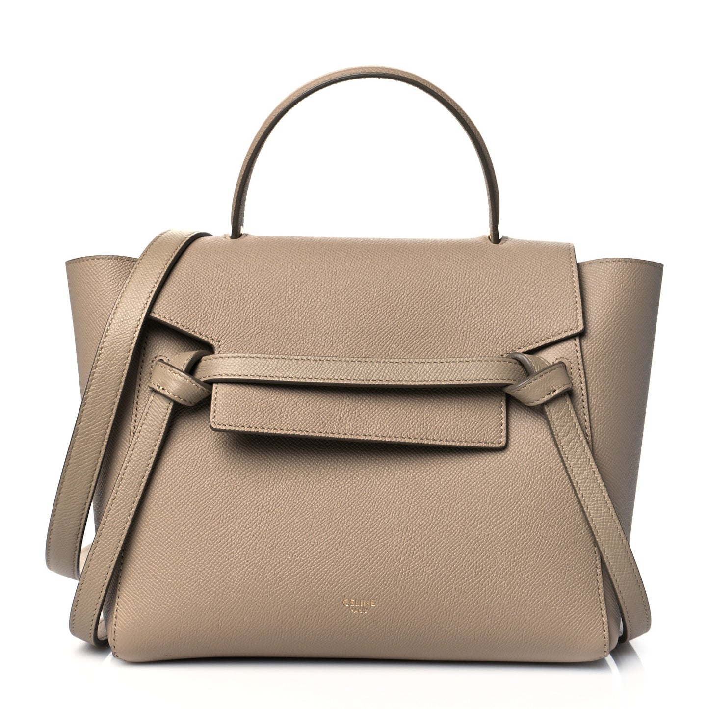 Grained Calfskin Micro Belt Bag Beige