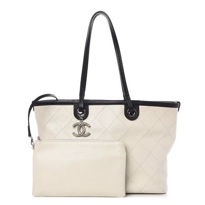 Chanel Grained Calfskin Shopping Fever Tote White 3 of 12