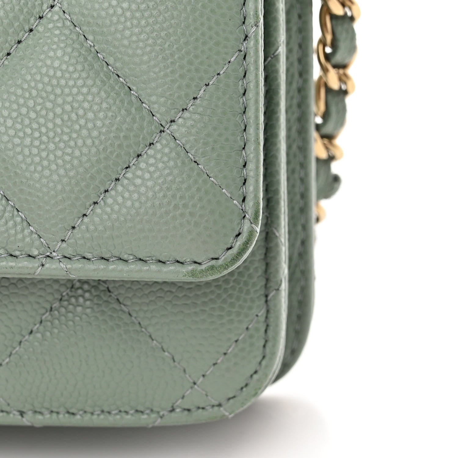 Chanel Caviar Quilted Wallet On Chain WOC Grey 12 of 13