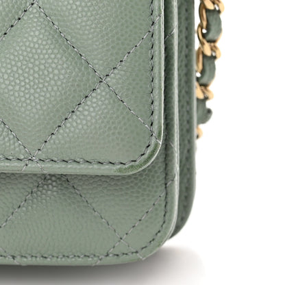 Chanel Caviar Quilted Wallet On Chain WOC Grey 12 of 13