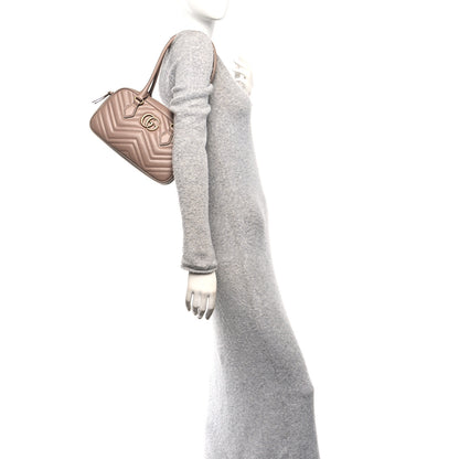Gucci Calfskin Matelasse Small GG Marmont East West Shoulder Bag Porcelain Rose 2 of 10
