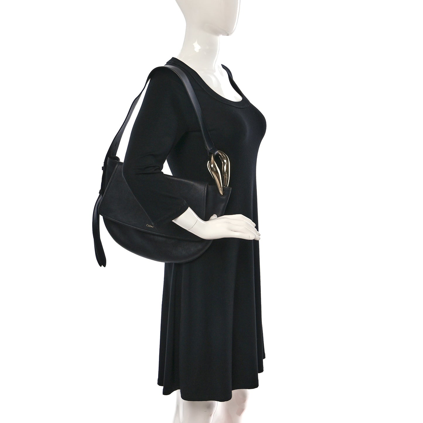 Calfskin Kiss Hobo Black