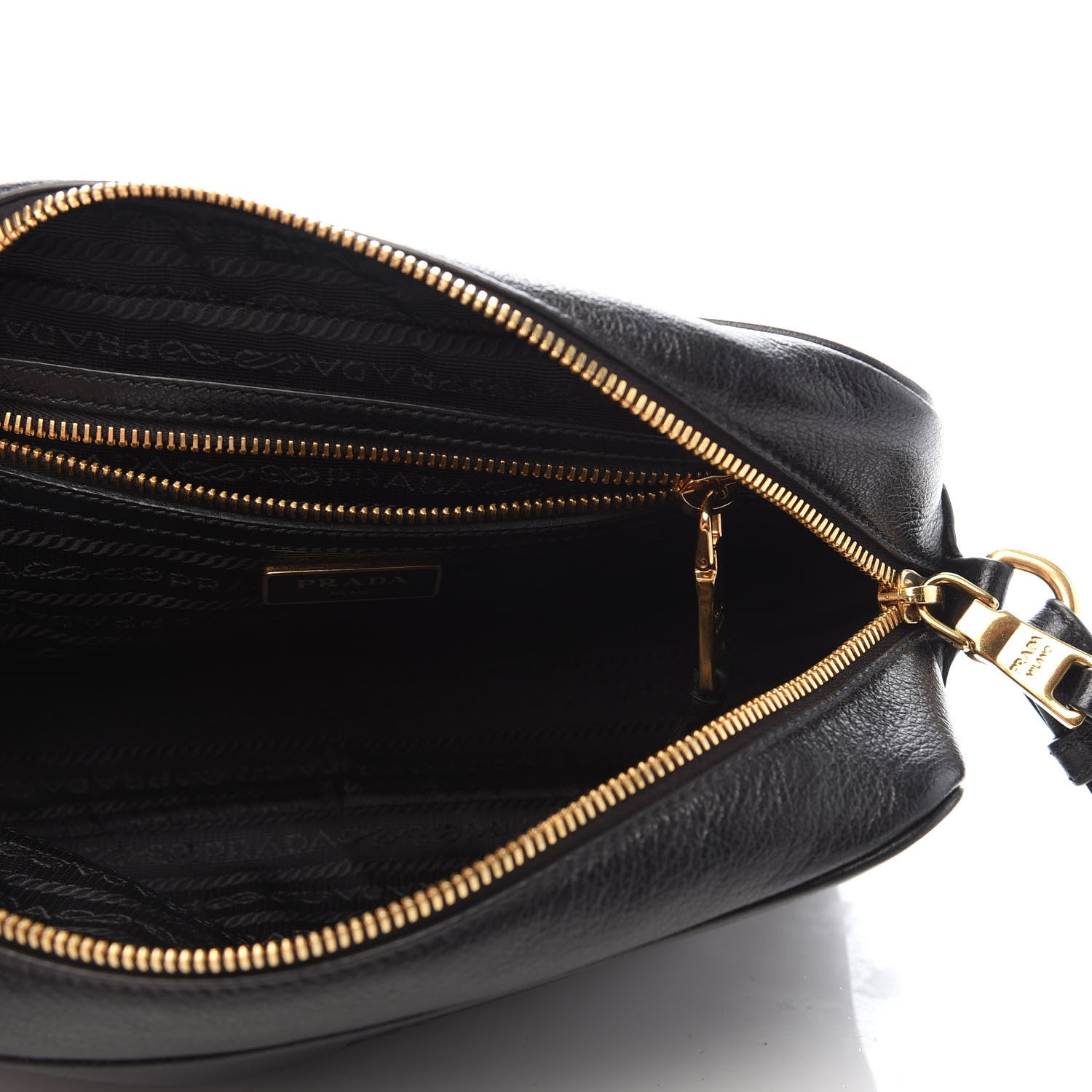 Prada Glace Calf Logo Crossbody Black 5 of 9