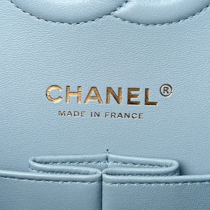 Chanel Caviar Quilted Medium Double Flap Light Blue 5 of 9