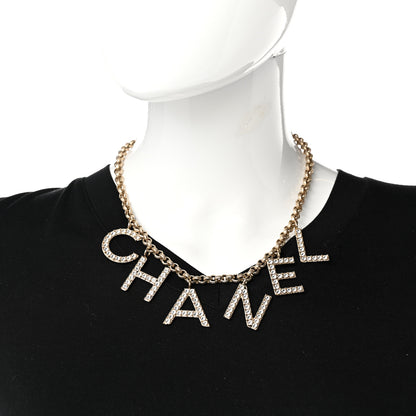 Chanel Crystal City of Lights Letter Chain Necklace Gold 2 of 6
