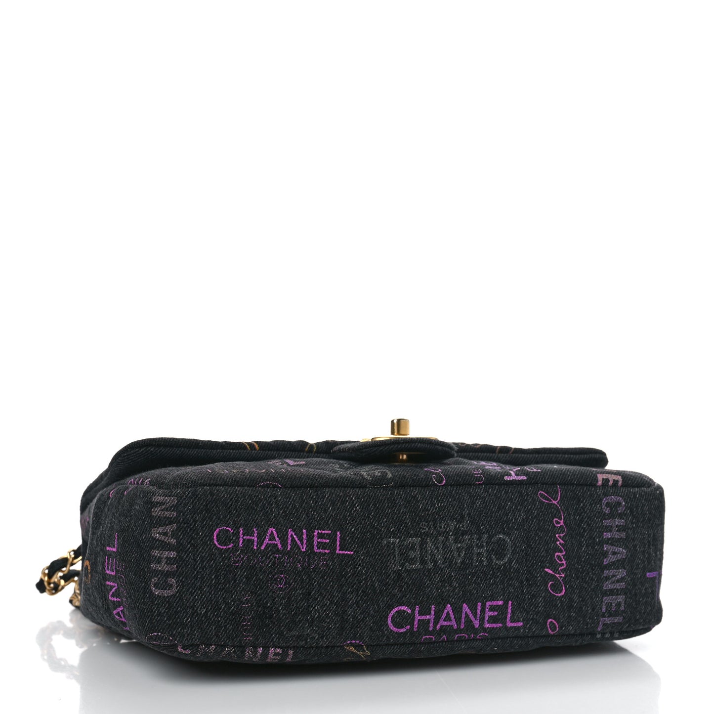 Denim Quilted Denim Mood Large Flap Black Multicolor