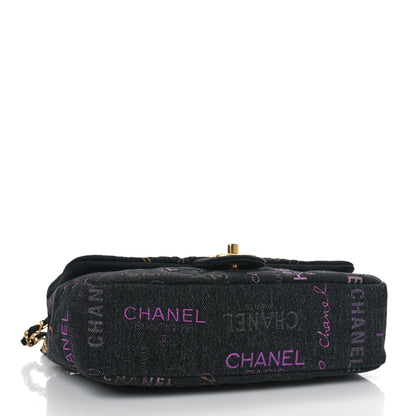 Chanel Denim Quilted Denim Mood Large Flap Black Multicolor 4 of 9