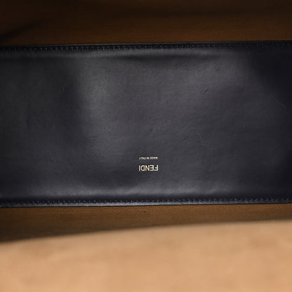 Fendi Vitello King Plexiglass Logo Embossed Medium Fendi Sunshine Shopper Tote Midnight 5 of 10