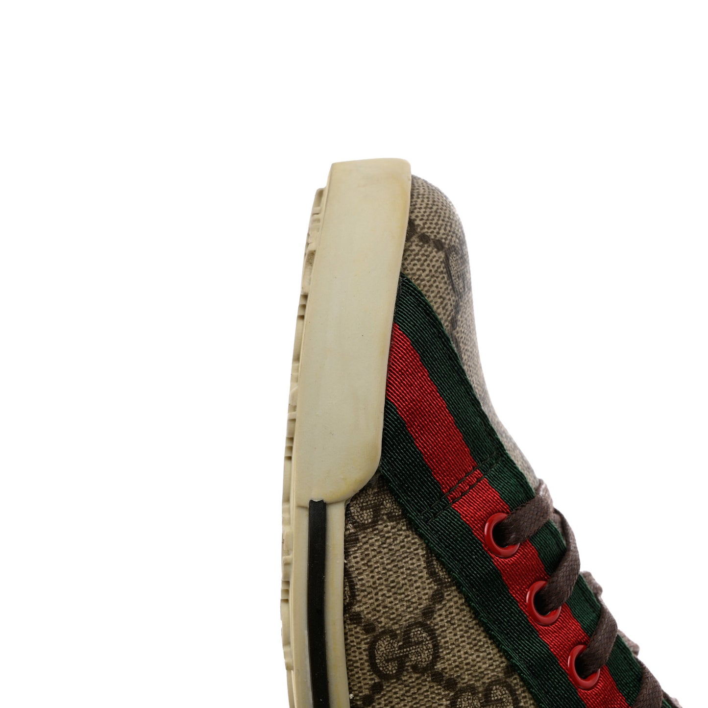 GG Monogram Web Womens Script Sneakers 38.5 Brown