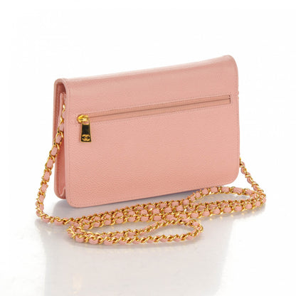 Chanel Caviar Timeless CC Wallet On Chain WOC Pink 3 of 8