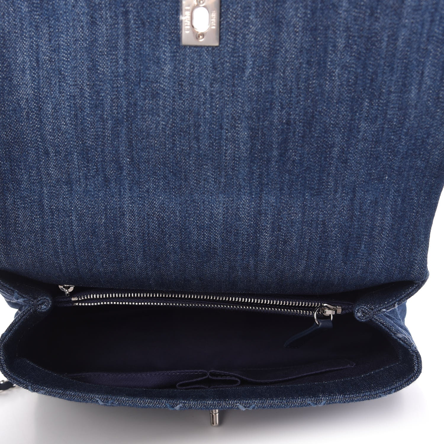 Chanel Denim Quilted Small Coco Handle Flap Blue 5 of 10