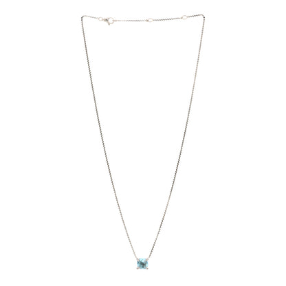 David Yurman Sterling Silver Diamond Blue Topaz 9mm Petite Chatelaine Pendant Necklace 3 of 6
