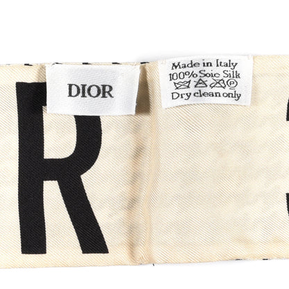 Christian Dior Silk 30 Montaigne Mitzah Scarf Black White 4 of 4