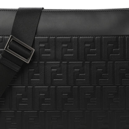 Fendi Vitello Century Grace FF Embossed Messenger Black 10 of 10
