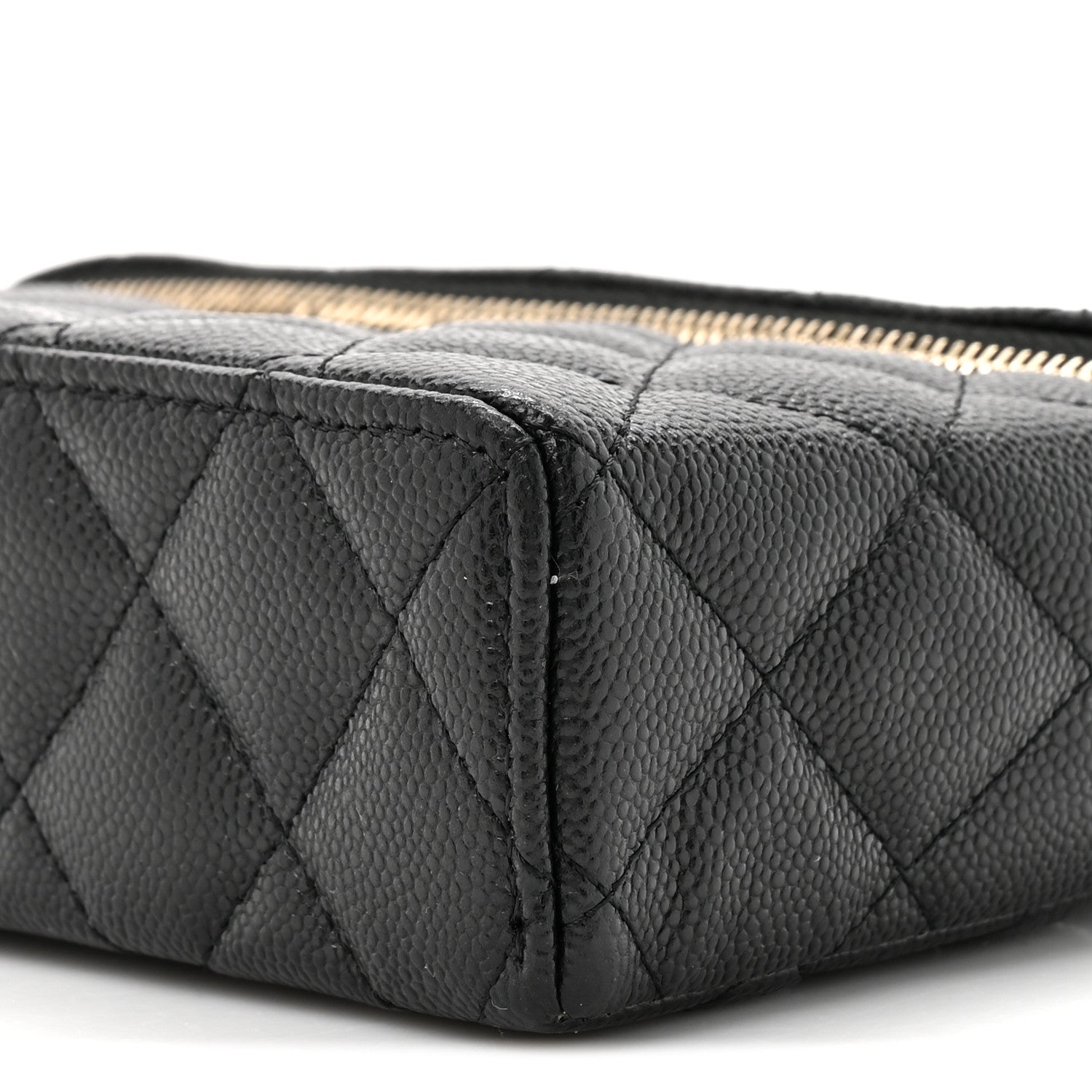 Chanel Caviar Quilted Top Handle Slim Vanity With Chain Black 8 of 10