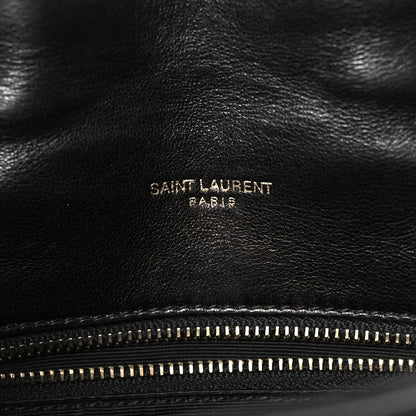 Saint Laurent Lambskin Quilted Toy Loulou Puffer Monogram Chain Satchel Black 5 of 10