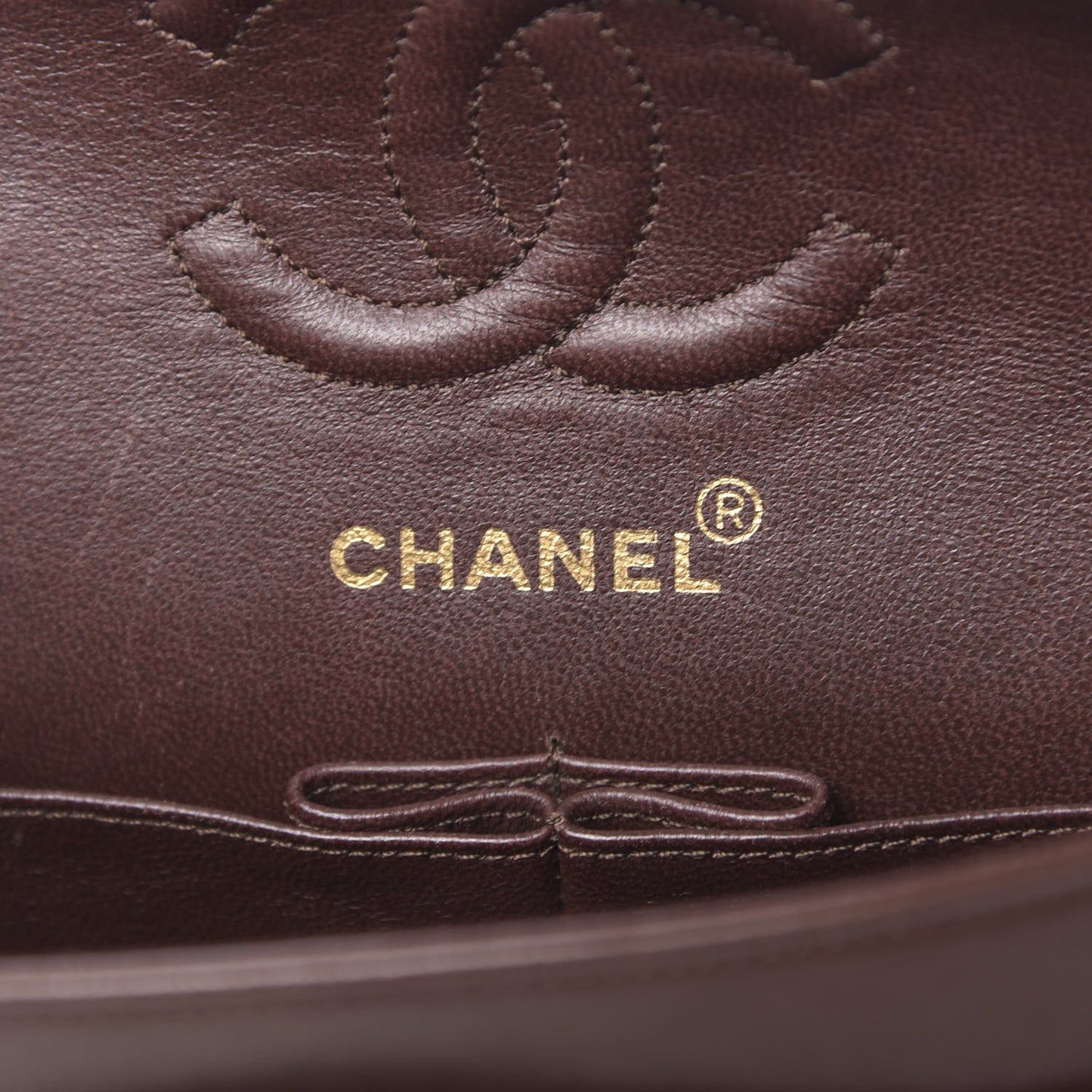 Lambskin Quilted Small Double Flap Brown
