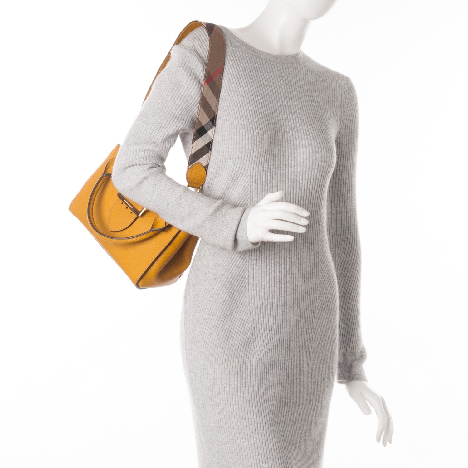 Burberry Soft Grain Calfskin Small Buckle Tote Bright Straw 3 of 10