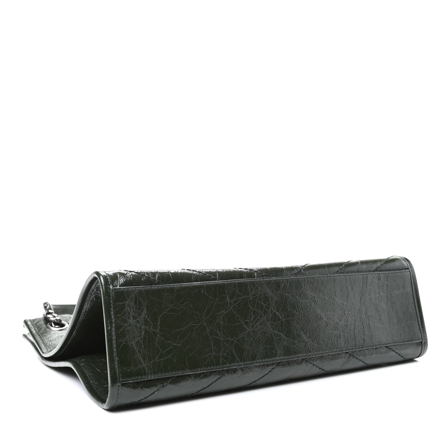 Saint Laurent Crinkled Calfskin Matelasse Monogram Medium Niki Shopper Tote New Vert 4 of 11