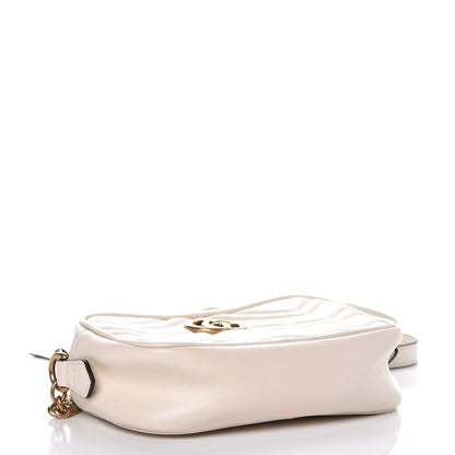 Gucci Calfskin Matelasse Mini GG Marmont Chain Shoulder Bag White 4 of 10