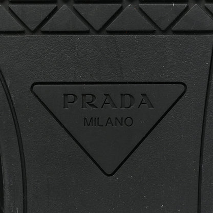 Prada Re-Nylon Gabardine Metal Triangle Logo Mens High Top Sneakers 8 Black 6 of 10