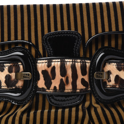 Fendi Velvet Calf Hair Leopard Print B Bis Flap Shoulder Bag Tobacco 7 of 9