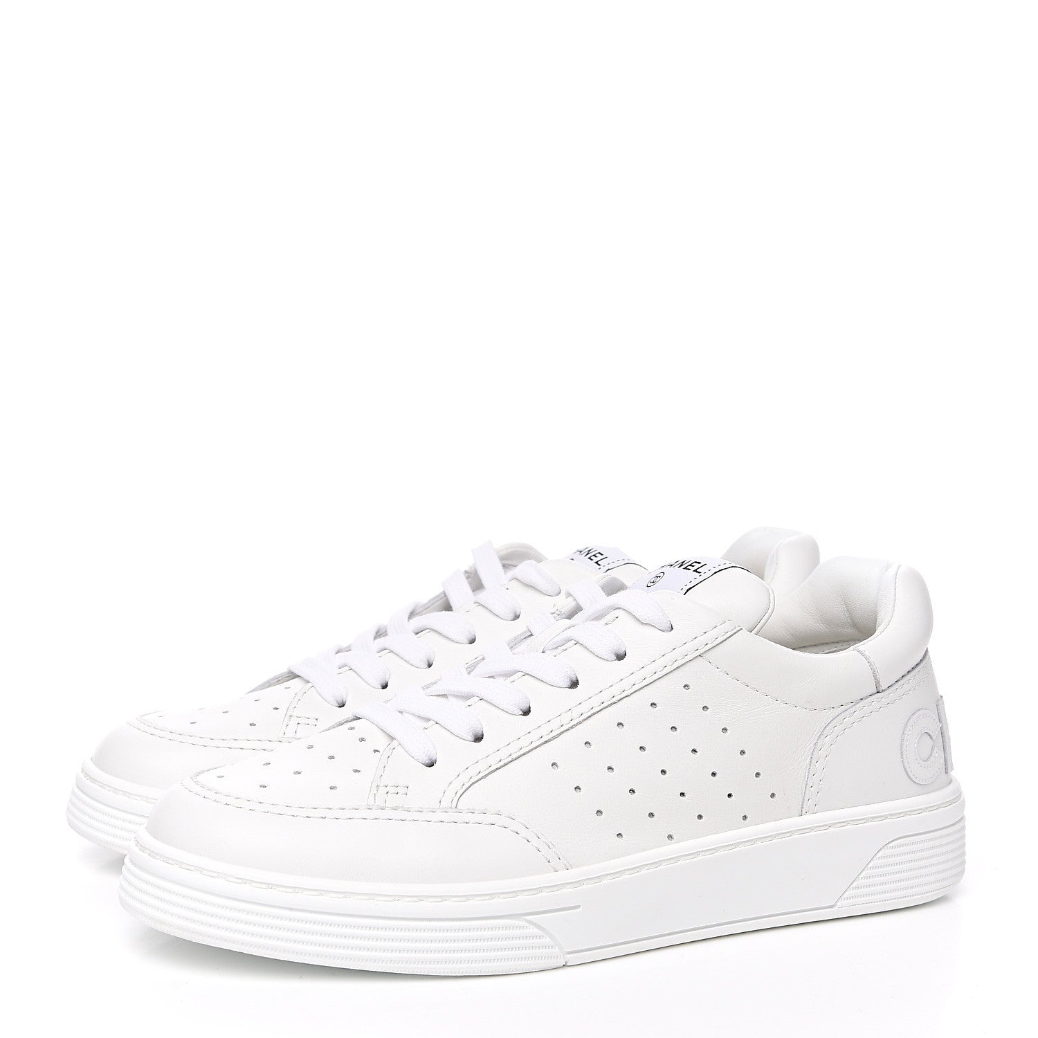 Chanel Calfskin Womens Logo Sneakers 40.5 White 3 of 10