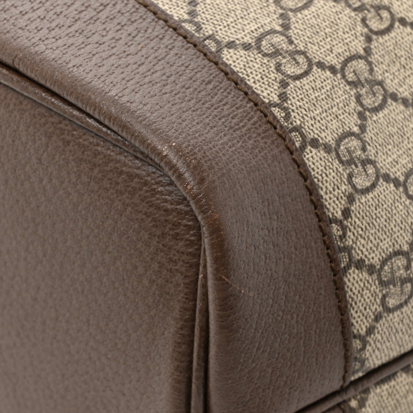 GG Supreme Monogram Textured Calfskin Medium Ophidia Shoulder Tote Bag Beige Ebony New Acero