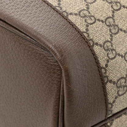 Gucci GG Supreme Monogram Textured Calfskin Medium Ophidia Shoulder Tote Bag Beige Ebony New Acero 12 of 15
