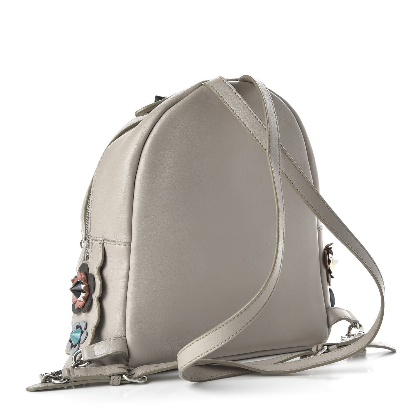 Vitello Dolce Flowerland Studded Mini Backpack Grigio Polvere Multicolor