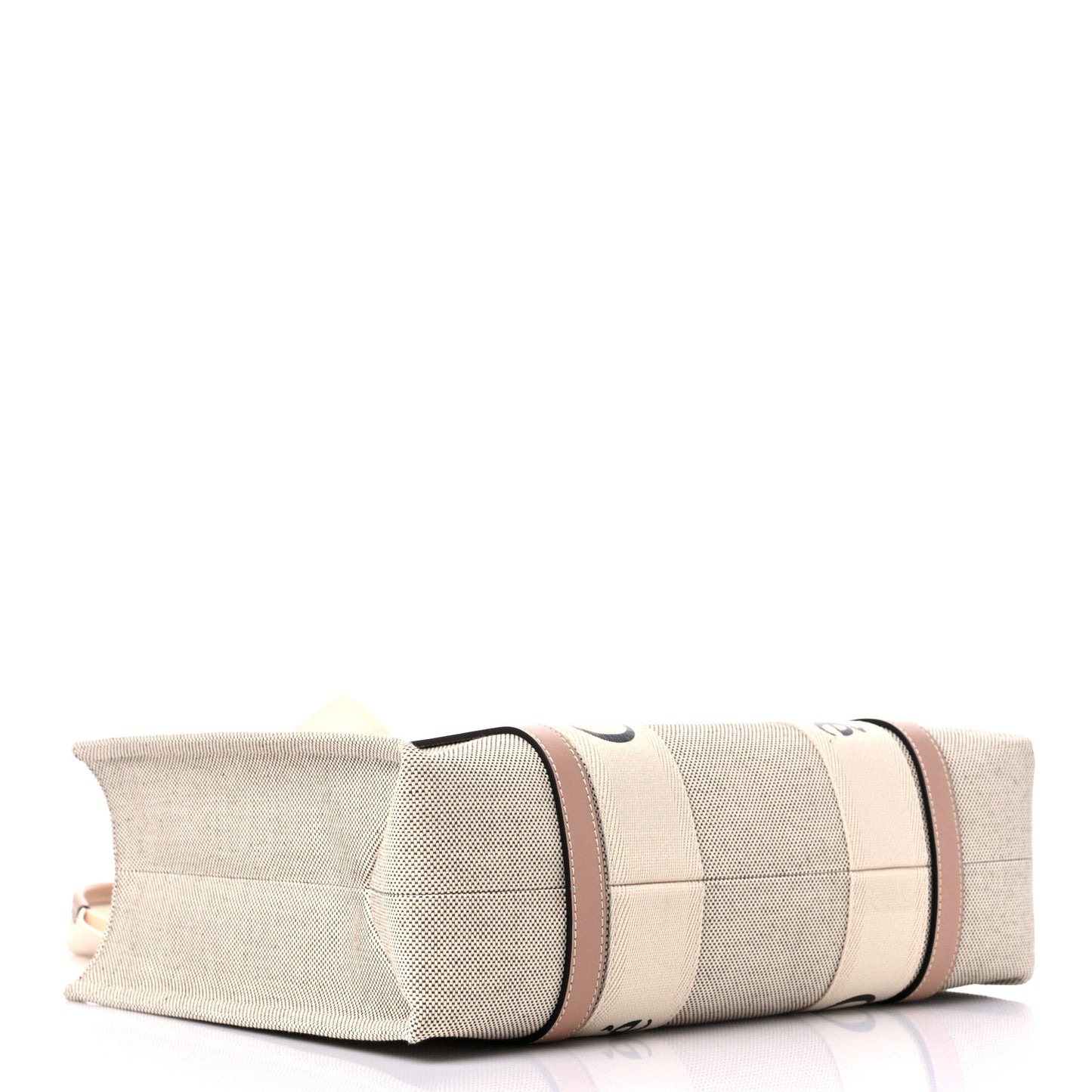 Cotton Calfskin Medium Woody Ribbon Tote Biscotti Beige