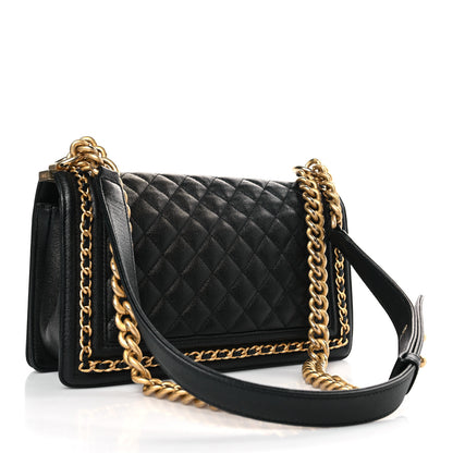 Chanel Caviar Quilted Medium Chain Around Boy Flap Black 3 of 10