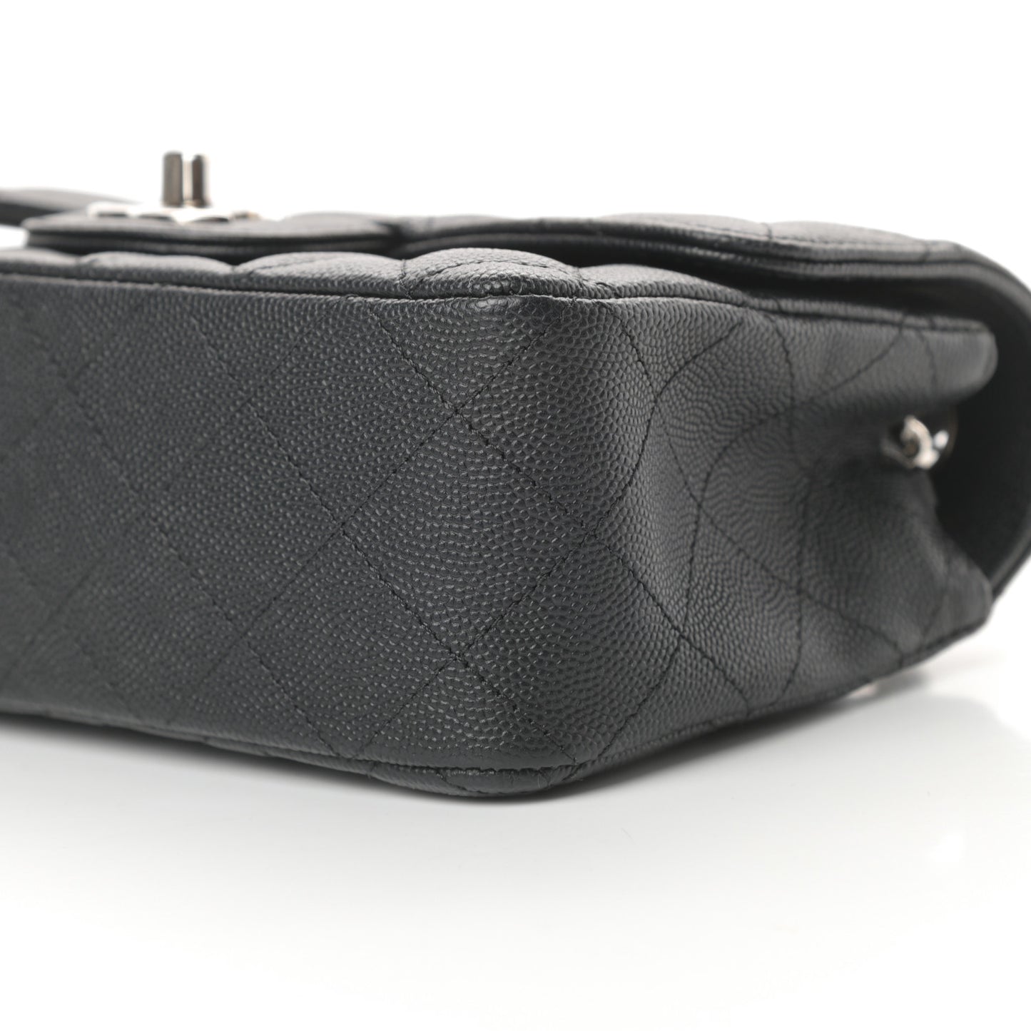 Caviar Quilted Mini Rectangular Flap Black