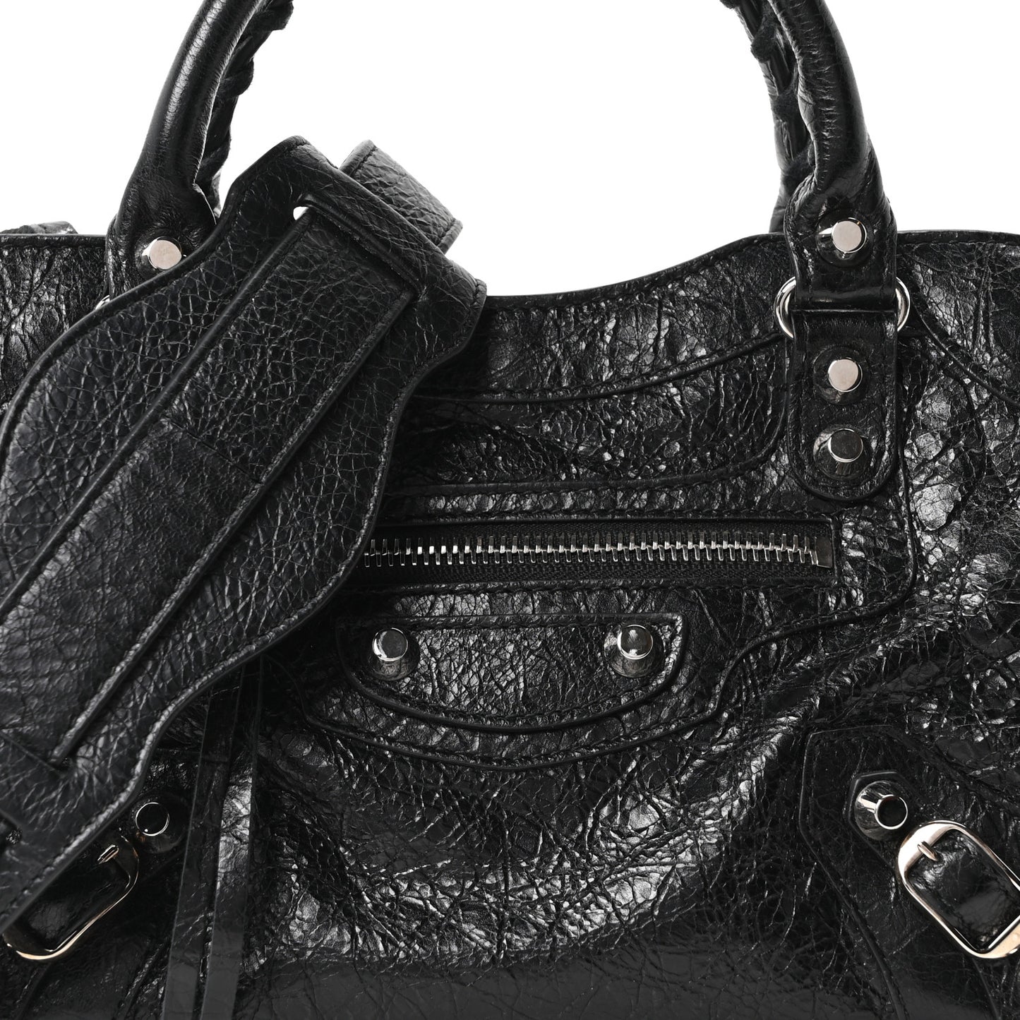 Agneau Classic Silver Hardware Mini City Black