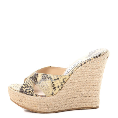 Jimmy Choo Python Phyllis Espadrille Wedges 36 Natural 1 of 14